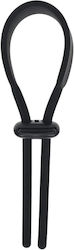 Wide Adjustable Silicone Lasso Cockring 5mm Black