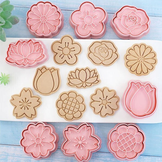 Cookie Cutter Flowers Stamp 45-60mm X8