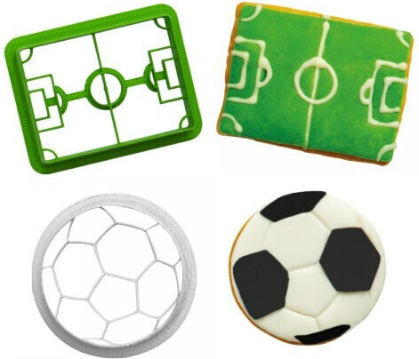 Cookie Cutter Set Ball Football Field 6.5cm 7.5x5.6cm X2