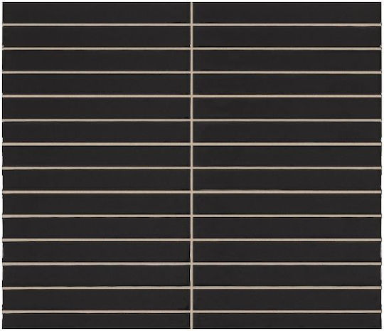 La Platera Kromo Pencil Floor / Wall Interior Matte Ceramic Tile 35x35cm Black