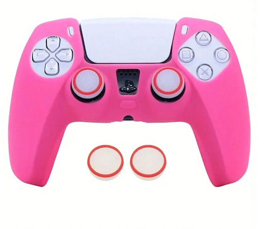 Светещ Силиконов Калъф За Контролер Ps5 Противохлъзгащи Thumb Grips Розов