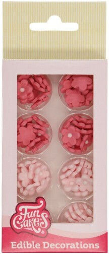 Mini Pink Dark Pink 10mm X64 Edible Cake Decorations Sugar Flowers