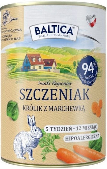 Baltica Wet Food for Puppies with Rabbit and Carrot Grain-Free 400gr