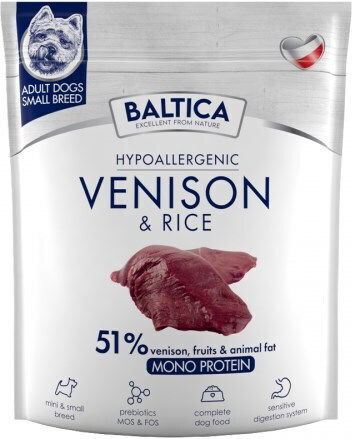 Baltica 1kg Trockenfutter für erwachsene Hunde kleiner Rassen mit Reis