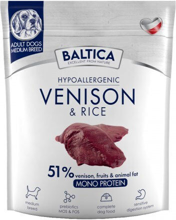 Baltica 1kg Trockenfutter für Hunde mittlerer Rassen mit Reis