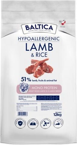 Baltica 12kg Dry Food for Large Breed Dogs with Lamb and Rice