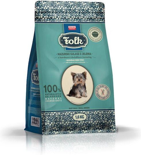 Folk 1,6 kg Trockenfutter für Hunde kleiner Rassen mit Fleisch und Fisch