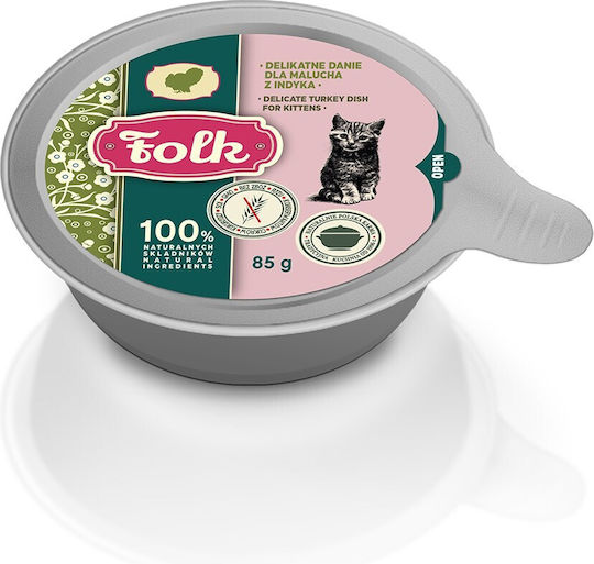 Wet Food for Young Cats in Trays with Turkey Grain-Free 85gr