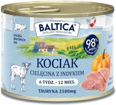 Baltica Wet Food for Young Cats in Cans with Turkey Grain-Free 185gr
