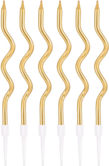 Goldene Geburtstagskerzen Curl 12,5cm – 6 Stück