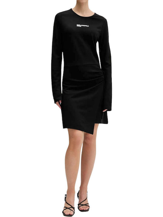 Milano Mini Evening Dress Drape Black