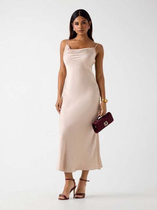 Summer Midi Dress for Wedding Christening Pink