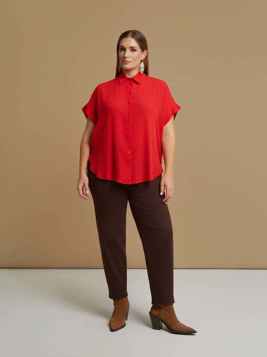 Essential Women's Short Sleeve Shirt Red