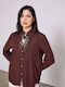 Celestino Women's Asymmetric Shirt Scarf Loose Fit Burgundy