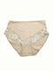 Talie înaltă Femeie Slip cu Dantelă Dark Beige