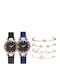 Damentliches Schmuckset 4 Armbänder Schwarzes oder Blaues Goldfarben Cameron