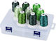 Embroidery Thread Set 9 Spools 730 M Multicolor Storage Box Green Shades