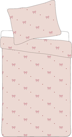 BrandMac Комплект чаршафи Единично Памучни Розов 140x200см