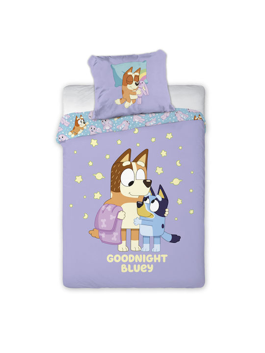 BrandMac Sheet Set Single Cotton Blue 100x140cm