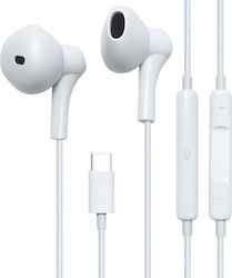 Jaym Wired Usb-c Earbuds Mic 3-button Remote White