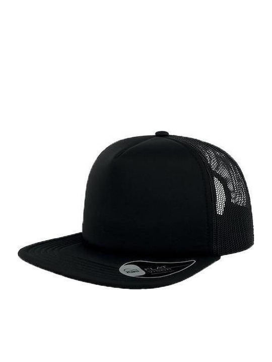 Atlantis 890 Snap 90s Five-Panel Jockey Hat 100% Polyester Black