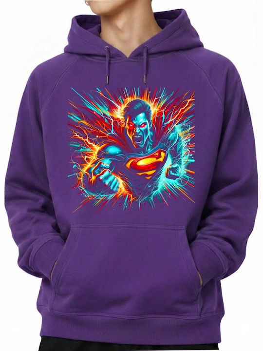 Hoodie Superman Unleashed Power Pop Culture Purple