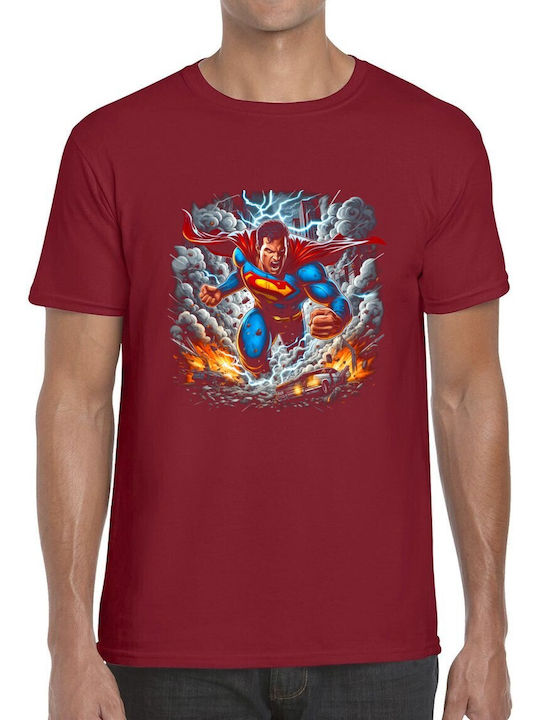 T-shirt Superman Unleashed Pop Culture Kardinalrot