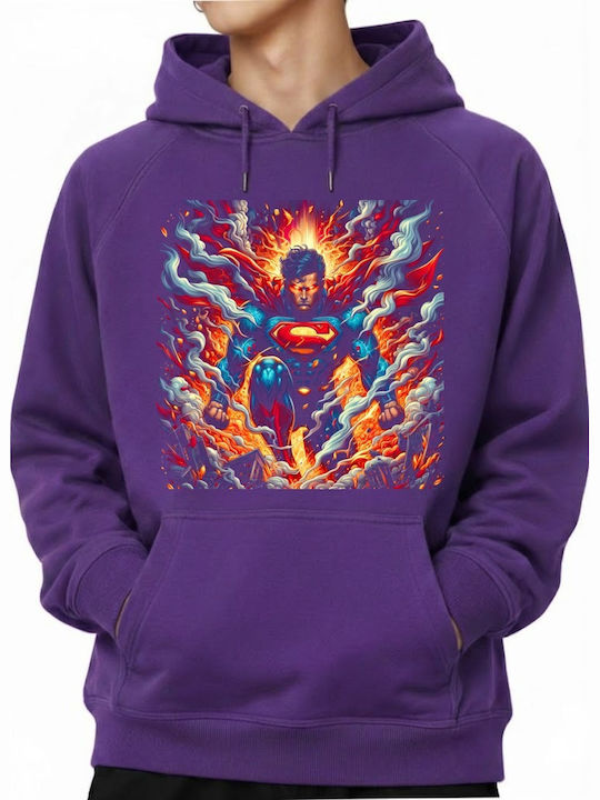 Hoodie Superman Unleashed Power Pop Culture Purple