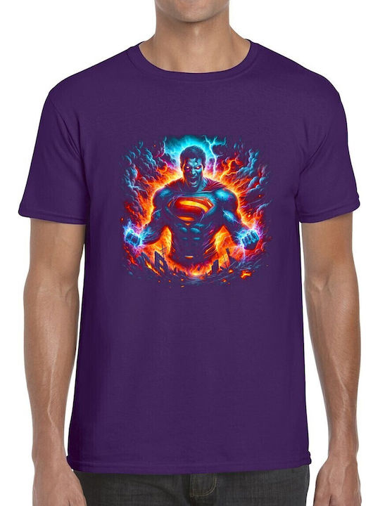 Superman T-shirt Unleashed Power Bedruckte Blusen Lila