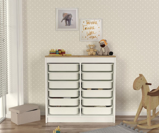 Comodă pentru copii Alb 89x34x85buc