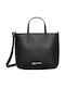 Metal Logo Women's Bag Tote Handbag Black