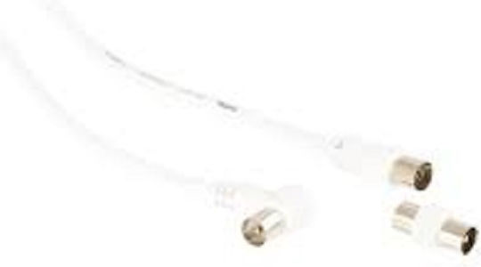 G&BL Cablu Antenă Coaxial de sex masculin - Coaxial de sex feminin Alb