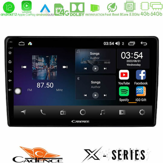Cadence Ηχοσύστημα Αυτοκινήτου για Hyundai H-1 2009-2015 (Bluetooth/USB/WiFi/GPS/Apple-Carplay/Android-Auto) με Οθόνη Αφής 9"