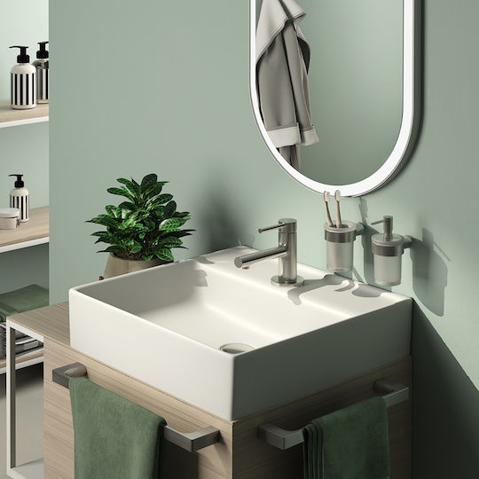 Gedy Pirinei Single Wall-Mounted Bathroom Rail Inox Silver