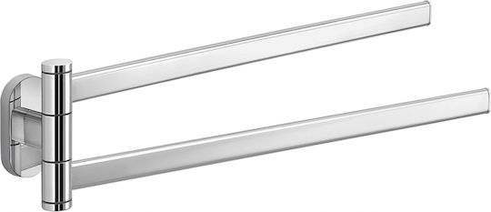 Gedy Ράγα Μπάνιου Διπλή Επιτοίχια με Βίδες Inox Ασημί