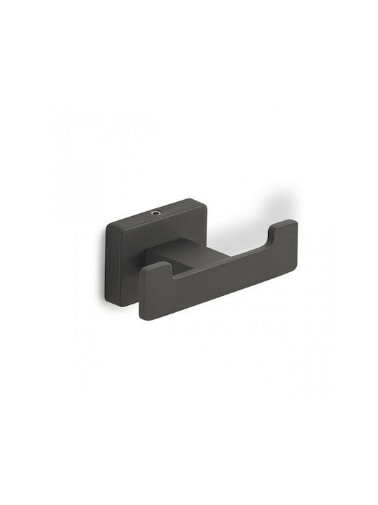 Gedy Double Wall-Mounted Bathroom Hook Black