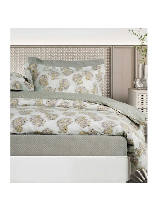 Das Home Set Baumwoll-Bettbezug 160x240cm Einzel mit Kissenbezug Happy Mint