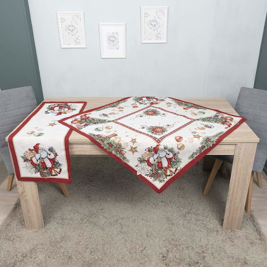 Cotone Cotone Christmas Tablecloth Set Fabric Square Plaid 2 Pieces