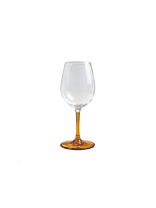 Domumart Set de pahare pentru Vin Alb din Cristal în Culoarea Portocaliu Cu picior 450ml 6buc