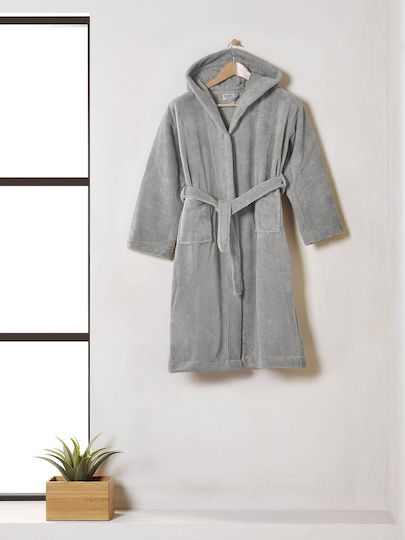 Cannon Kids Hooded Bathrobe Grey