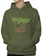 Kids Sweatshirt with Hood Military Green