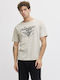 T-Shirt Grey White Melange 12290797 White