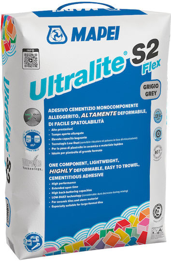 Adhesive Ultralite S2 Flex Ld White 15kg Mapei