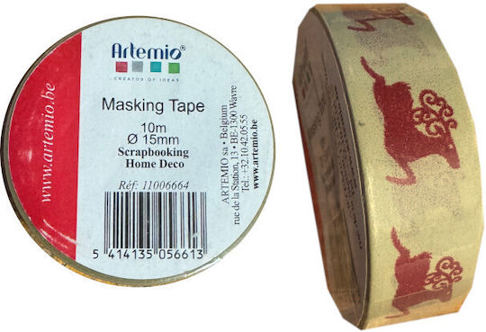 Decorative Adhesive Tape Artemio 10m x 15mm Masking Tape Reindeer