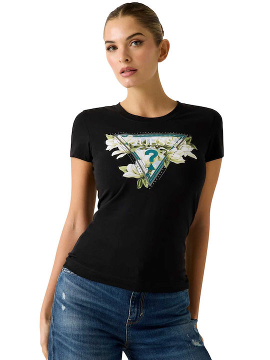 Guess Triangle Tricou Damă Negru Guess Triangle Tricou Damă Negru