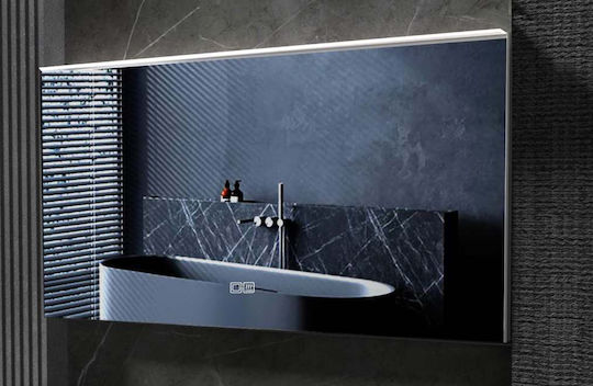 Bronze Art Ορθογώνιος Καθρέπτης Μπάνιου Led 95x70cm Μπρονζέ