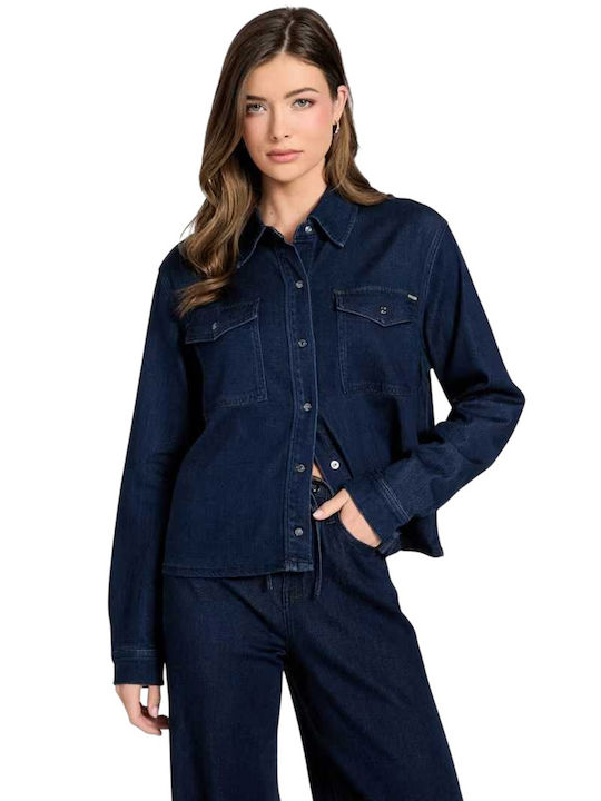 Guess Women's Lifestyle Jacket for Winter Blue W6RN99D6980-OKLN | Skroutz.mt