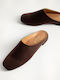 Gin Flat Suede Mules σε Καφέ Χρώμα