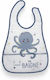 Gamberritos Kids Waterproof Bib Plastic with Hoop & Loop Fastener & Pocket Blue