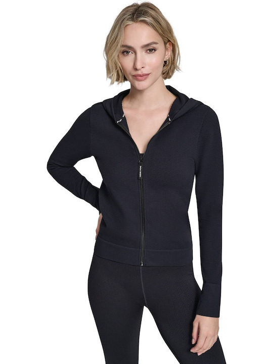 Women's Sweatshirt Jacket Hooded Black